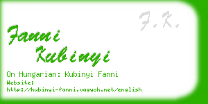 fanni kubinyi business card